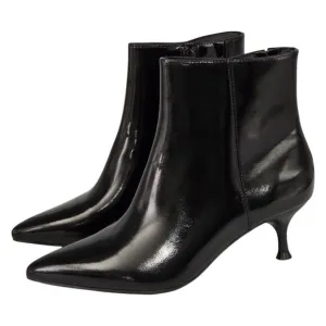 Rachel Zoe Glossy Faux Leather Kitten Heel Booties Black Memory Foam Size 9.5M