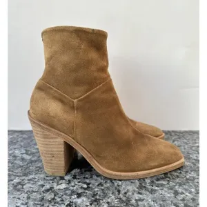 Rag &amp; Bone Axel Mid Boots Zipper Brown Suede Size: 38.5