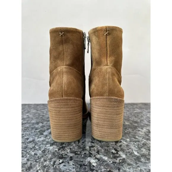 Rag &amp; Bone Axel Mid Boots Zipper Brown Suede Size: 38.5