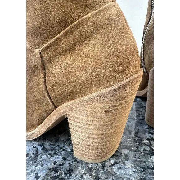 Rag &amp; Bone Axel Mid Boots Zipper Brown Suede Size: 38.5