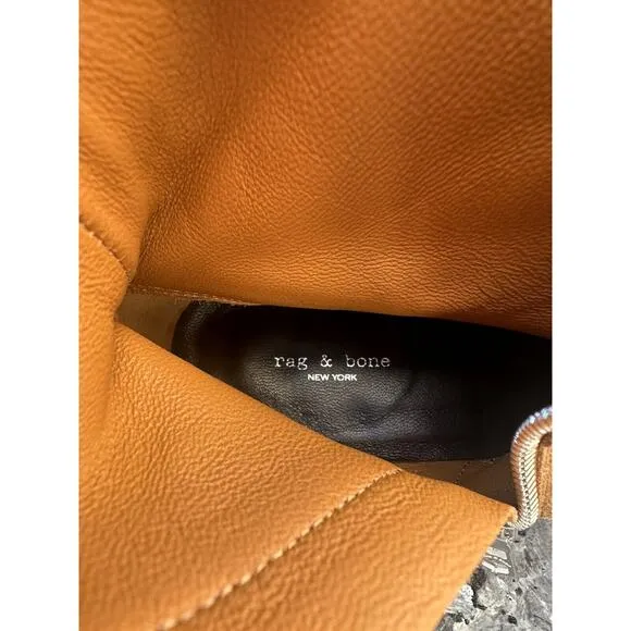 Rag &amp; Bone Axel Mid Boots Zipper Brown Suede Size: 38.5