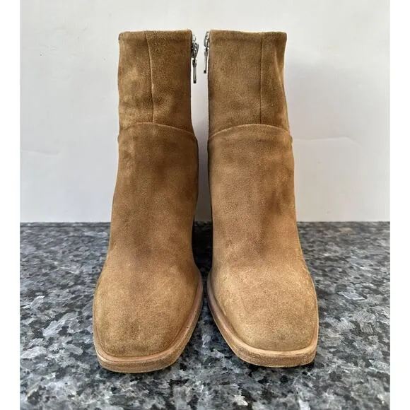 Rag &amp; Bone Axel Mid Boots Zipper Brown Suede Size: 38.5