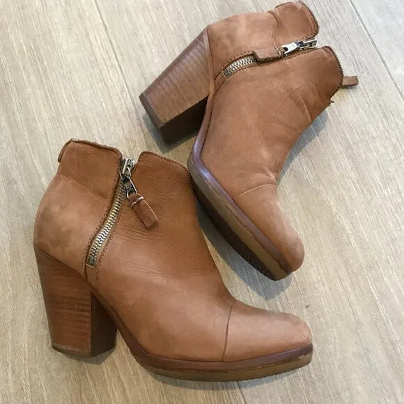 Rag &amp; Bone Booties Womens Size 6 Brown Tan Margot Suede Leather Boots Fall Wear
