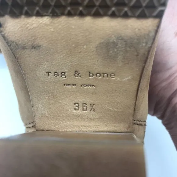 Rag &amp; Bone Booties Womens Size 6 Brown Tan Margot Suede Leather Boots Fall Wear