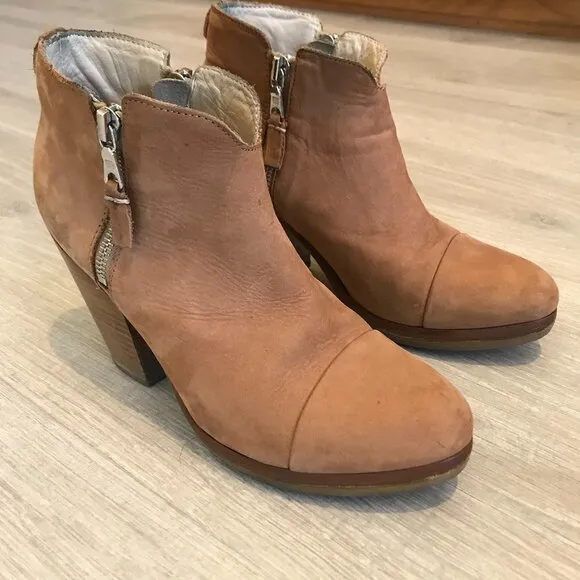 Rag &amp; Bone Booties Womens Size 6 Brown Tan Margot Suede Leather Boots Fall Wear