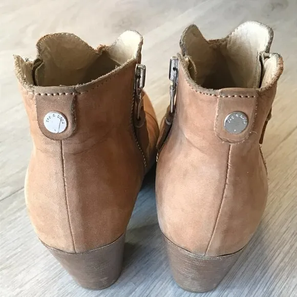 Rag &amp; Bone Booties Womens Size 6 Brown Tan Margot Suede Leather Boots Fall Wear