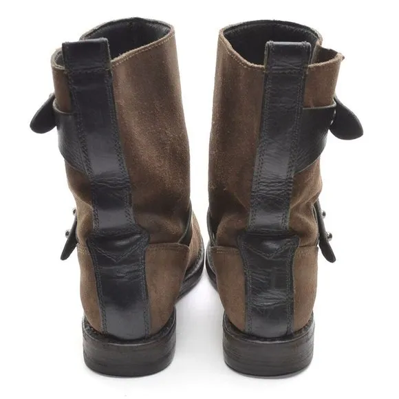 rag &amp; bone Brown Handmade Goodyear Moto Boots 35 / 5