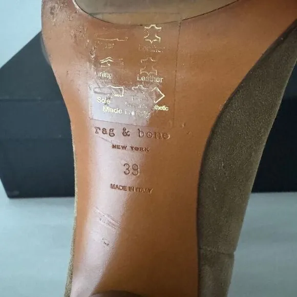 Rag &amp; Bone Fleur Olive Suede Ankle Boots 9
