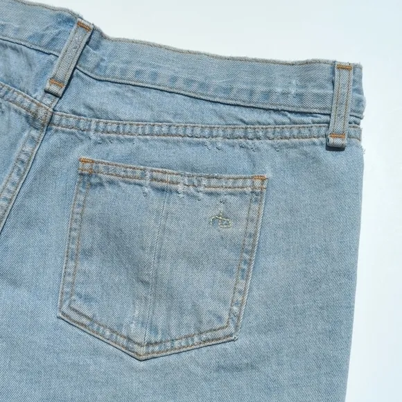 Rag &amp; Bone Huntington Light Wash Mid Rise Cut Off Raw Hem Denim Jean Shorts 27