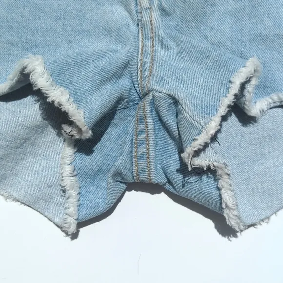 Rag &amp; Bone Huntington Light Wash Mid Rise Cut Off Raw Hem Denim Jean Shorts 27