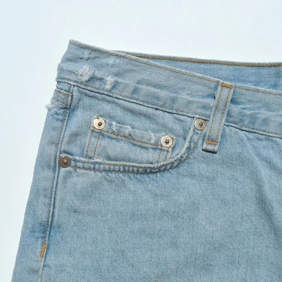 Rag &amp; Bone Huntington Light Wash Mid Rise Cut Off Raw Hem Denim Jean Shorts 27
