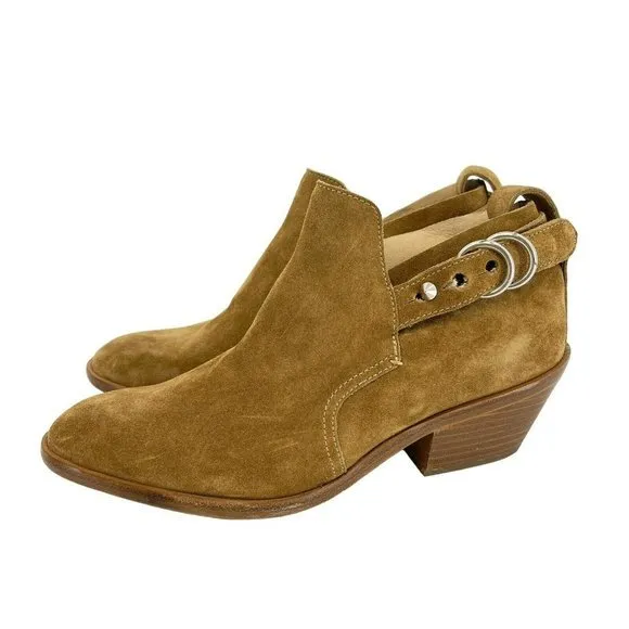 Rag &amp; Bone Sullivan Brown Suede Ankle Boots Womens EU Size 36.5 US 6.5 — NEW