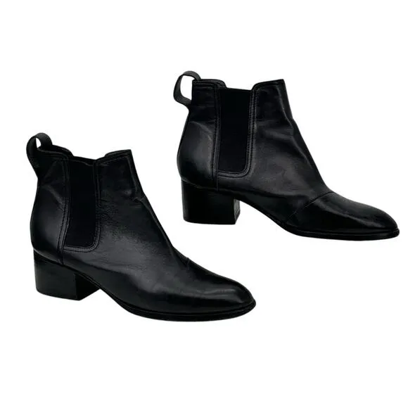 Rag &amp; Bone Walker Boot Napa Leather Chelsea SZ 38.5 Women's Black Chic Classic