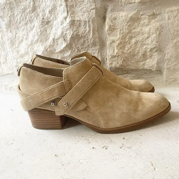 Rag And Bone Harley Dune Suede Leather Cream Boots Bootie EU Size 37 MSRP $495