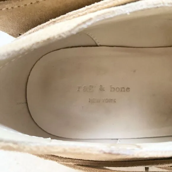 Rag And Bone Harley Dune Suede Leather Cream Boots Bootie EU Size 37 MSRP $495