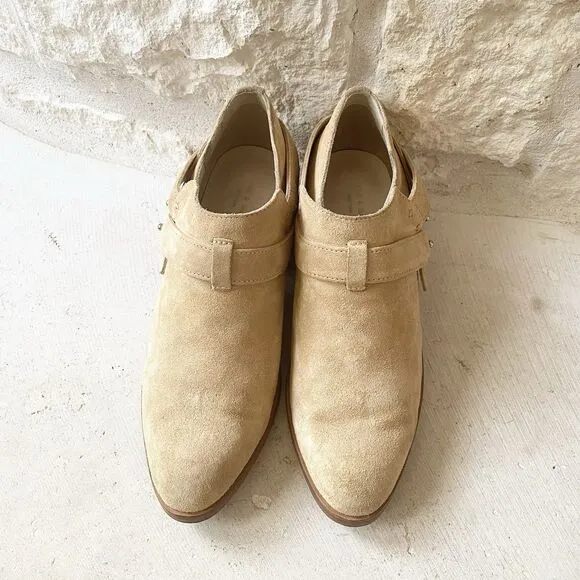 Rag And Bone Harley Dune Suede Leather Cream Boots Bootie EU Size 37 MSRP $495
