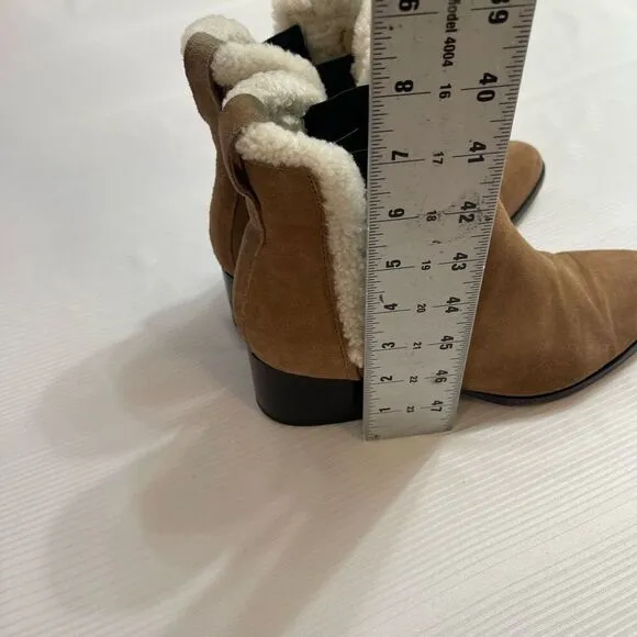 Rag And Bone Walker Suede Ankle Boots Shearling Trimmed Size 38.5 US 8.5 8 1/2