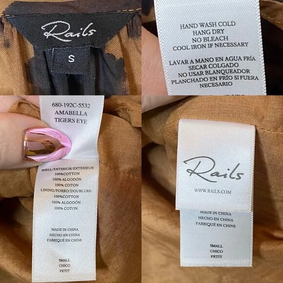 Rails Amabella Dress Tigers Eye Size Small