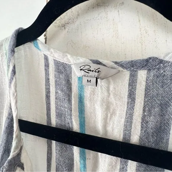 Rails Ashlyn Linen Blend Striped Midi Dress Women’s Size Medium