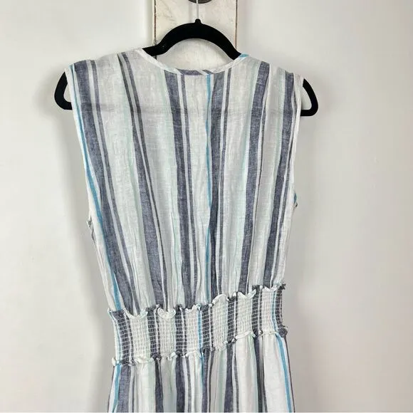 Rails Ashlyn Linen Blend Striped Midi Dress Women’s Size Medium