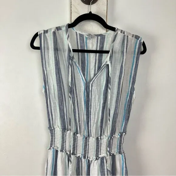 Rails Ashlyn Linen Blend Striped Midi Dress Women’s Size Medium
