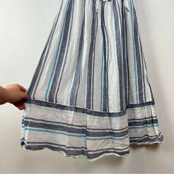 Rails Ashlyn Linen Blend Striped Midi Dress Women’s Size Medium