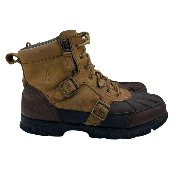 Ralph Lauren Polo Sports Demond Leather Upper Buckle Boots Brown Size 10.5 D
