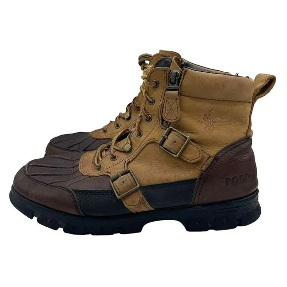 Ralph Lauren Polo Sports Demond Leather Upper Buckle Boots Brown Size 10.5 D
