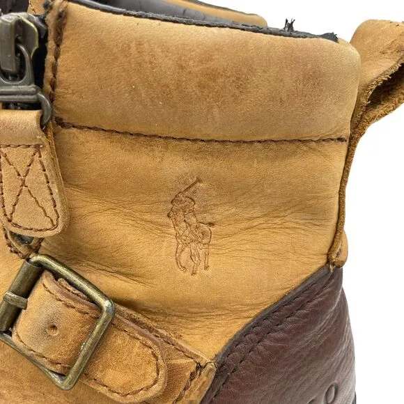 Ralph Lauren Polo Sports Demond Leather Upper Buckle Boots Brown Size 10.5 D