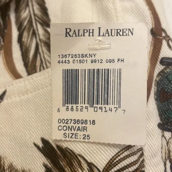 Ralph Lauren Sport Convair Native American print skinny jeans, NWT