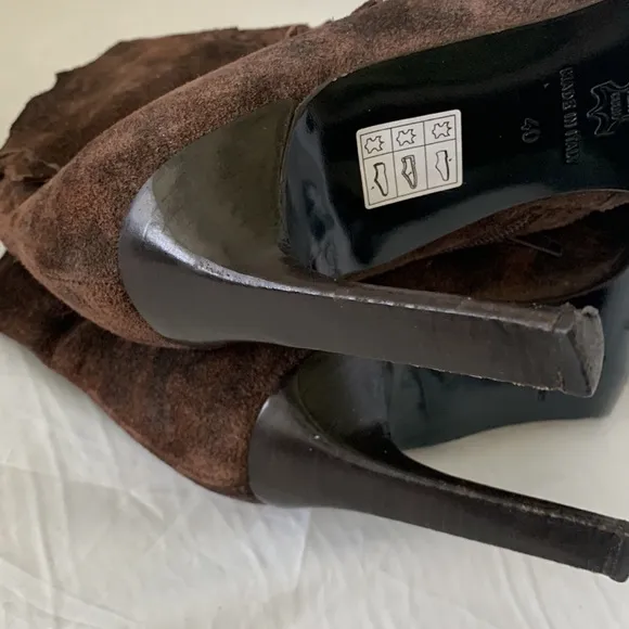 Rare “Osvaldo Pericoli” Suede Ankle Heel Boots