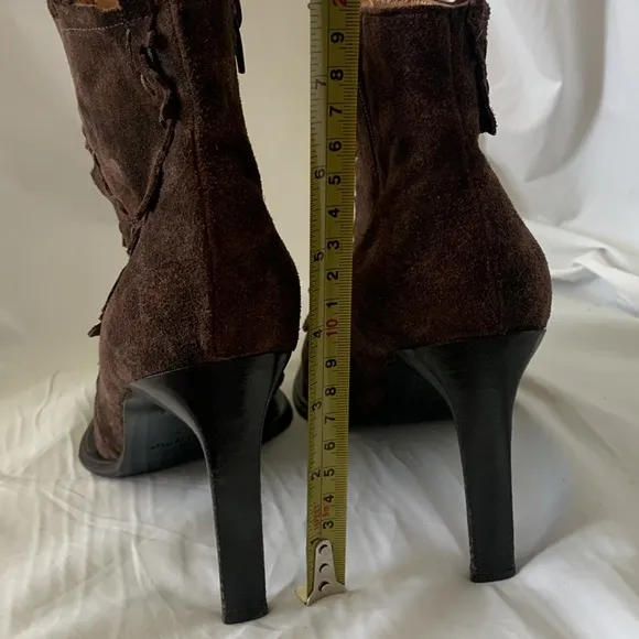 Rare “Osvaldo Pericoli” Suede Ankle Heel Boots