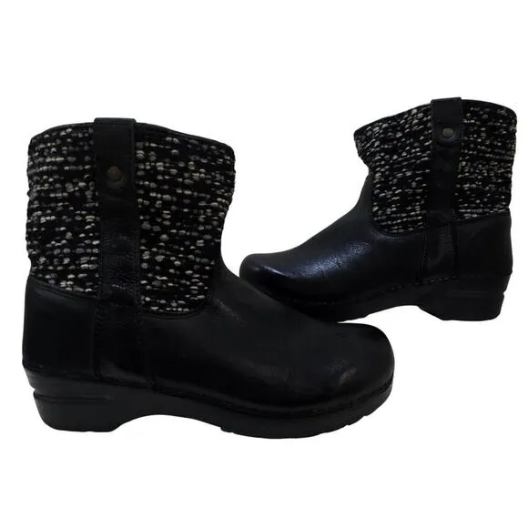 Rare Sanita Clog Boots Comfort European Original Booties Black Size 39 EU 9 US