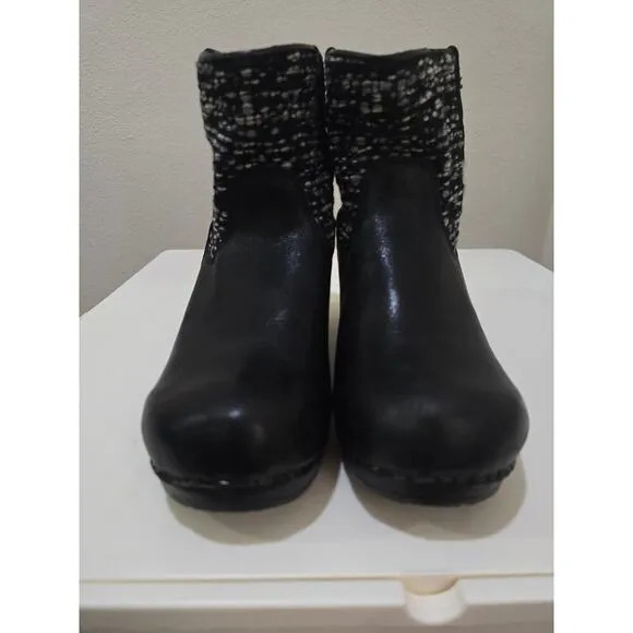 Rare Sanita Clog Boots Comfort European Original Booties Black Size 39 EU 9 US