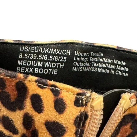 Reaction Kenneth Cole Cheetah Print Pointy Toe Sexy Kitten Heel Ankle Boots 8.5