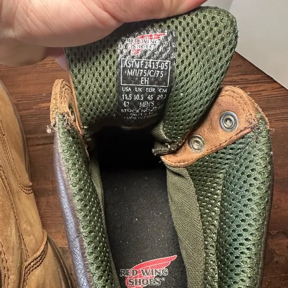 Red Wing 2413 Waterproof Steel Toe Leather Mens 11.5 Work Boots USA