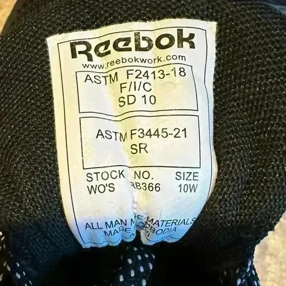 Reebok Work Nanoflex TR Black Camo Women's Safety Toe Size 10