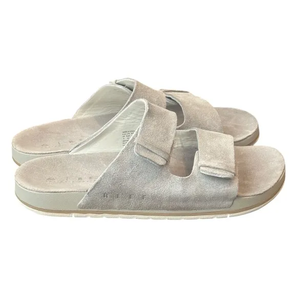 Reef Ojai 2 Bar Suede Leather Slide Sandals Oat/Neutral Men’s 9/Women’s 10 $120