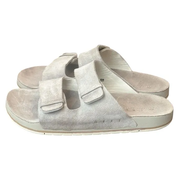 Reef Ojai 2 Bar Suede Leather Slide Sandals Oat/Neutral Men’s 9/Women’s 10 $120