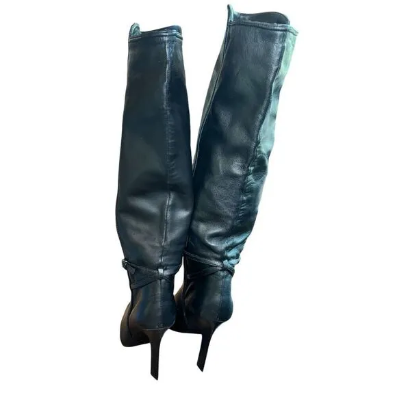 Reiss Caitlyn Leather Knee Boot in Black NWOB Size  38