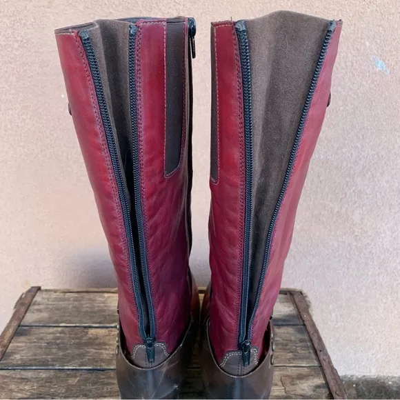Remonte Tall Red Leather Winter Boots