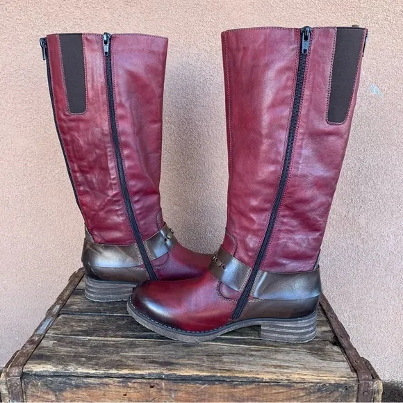 Remonte Tall Red Leather Winter Boots