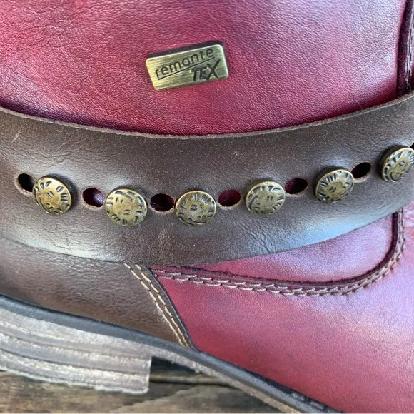 Remonte Tall Red Leather Winter Boots