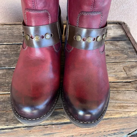 Remonte Tall Red Leather Winter Boots