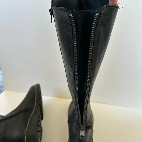 Remonte Women's D0B72-01 Stefanie Smooth Leather Tall Boot, Black, 8 US/39 EU