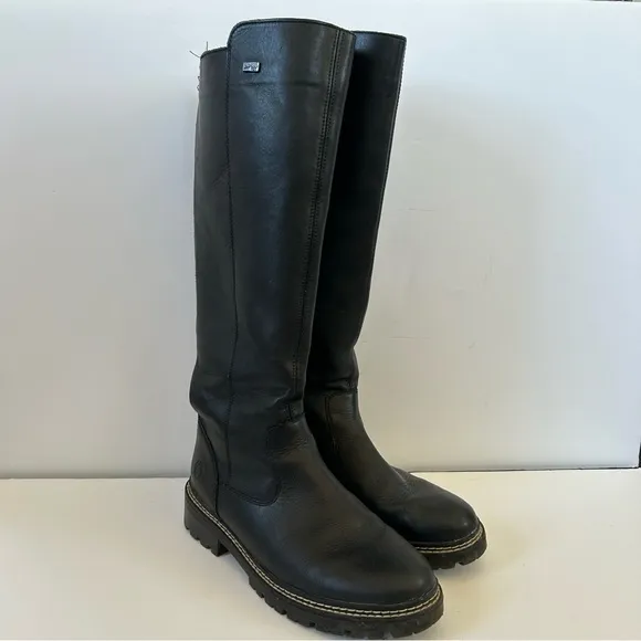 Remonte Women's D0B72-01 Stefanie Smooth Leather Tall Boot, Black, 8 US/39 EU