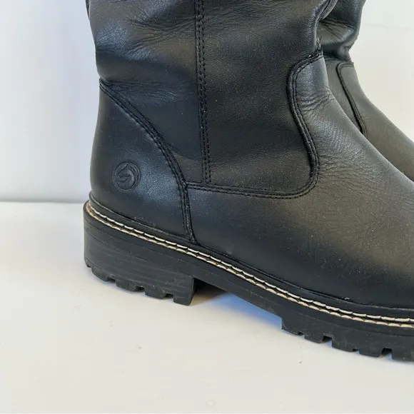Remonte Women's D0B72-01 Stefanie Smooth Leather Tall Boot, Black, 8 US/39 EU