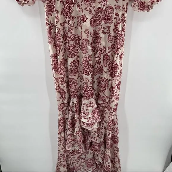 Revolve Elliatt Iridescent Sheath V-Neck Puff Sleeve Cocktail Dress Size Small