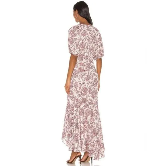 Revolve Elliatt Iridescent Sheath V-Neck Puff Sleeve Cocktail Dress Size Small