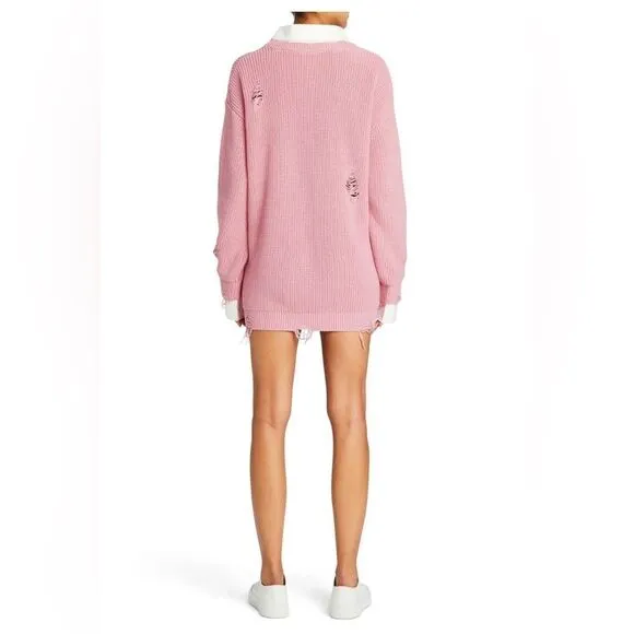 REVOLVE SER.O.YA Chloe Sweater pink Great Distressed. NWT. Small